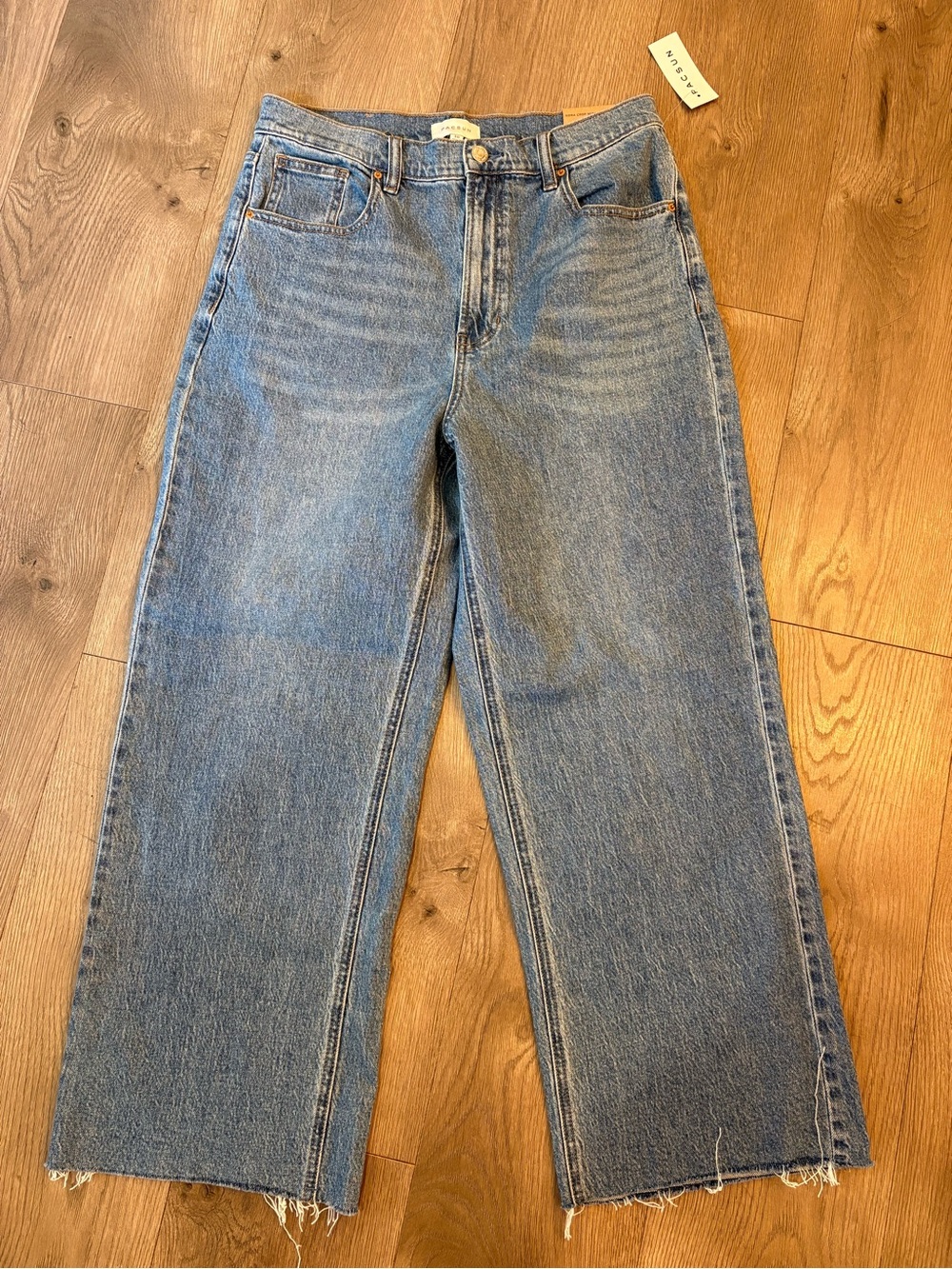 PacSun Women’s Nora Cropped Wide-Leg Jeans in Medium Blue
